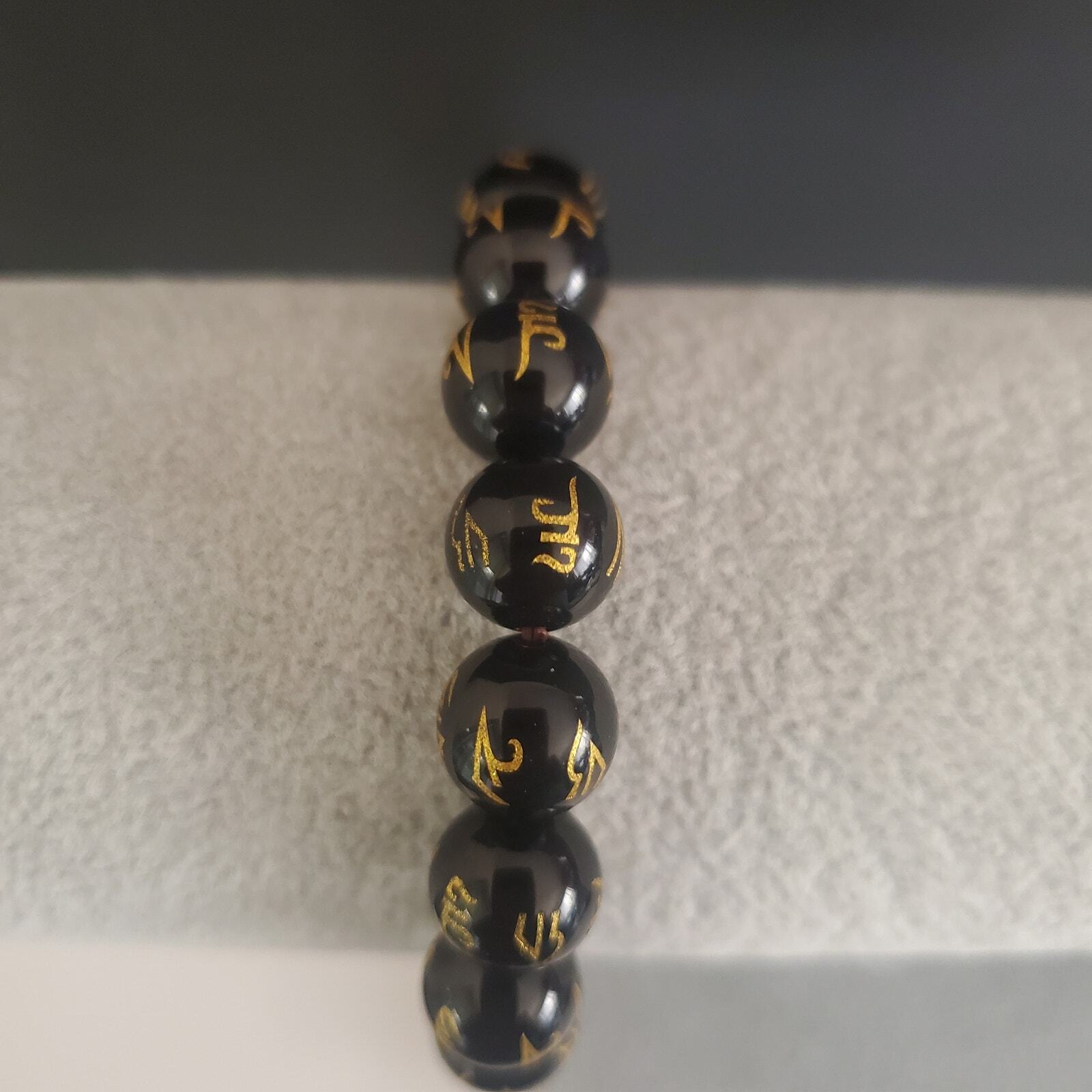 Chinese Piyao Feng Shui Dragon Pixiu Obsidian Black Beads Charm Bracelet Wealth