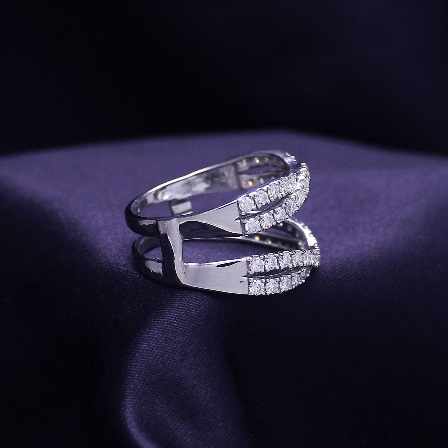1.00 Ct.Double Infinity Ring Guard Enhancer in 925 Silver with