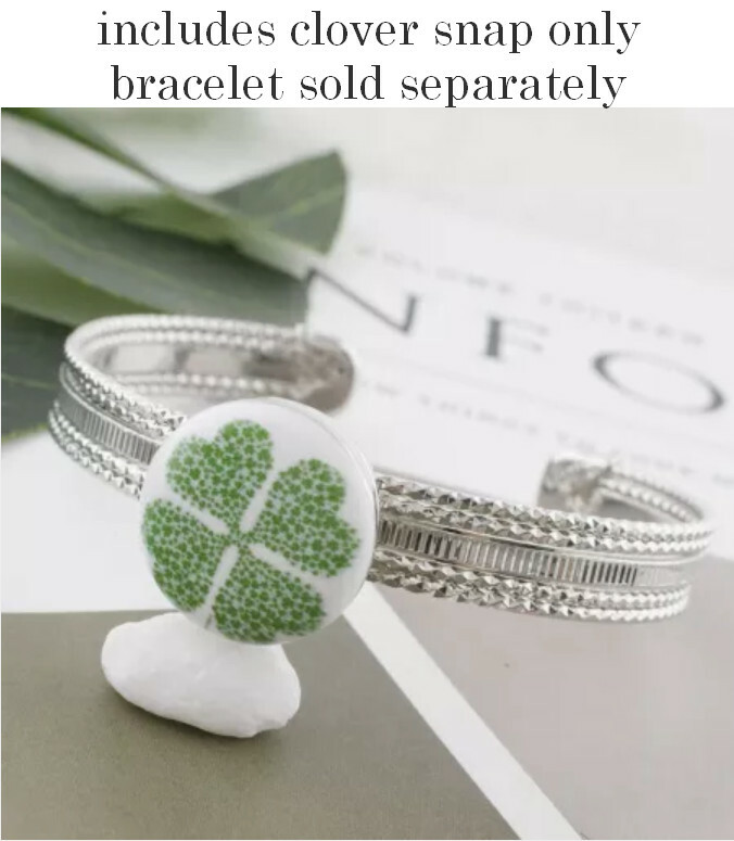 Snap Jewelry Four Leaf Clover Enamel 18-20mm Fits Ginger Charms Accessories