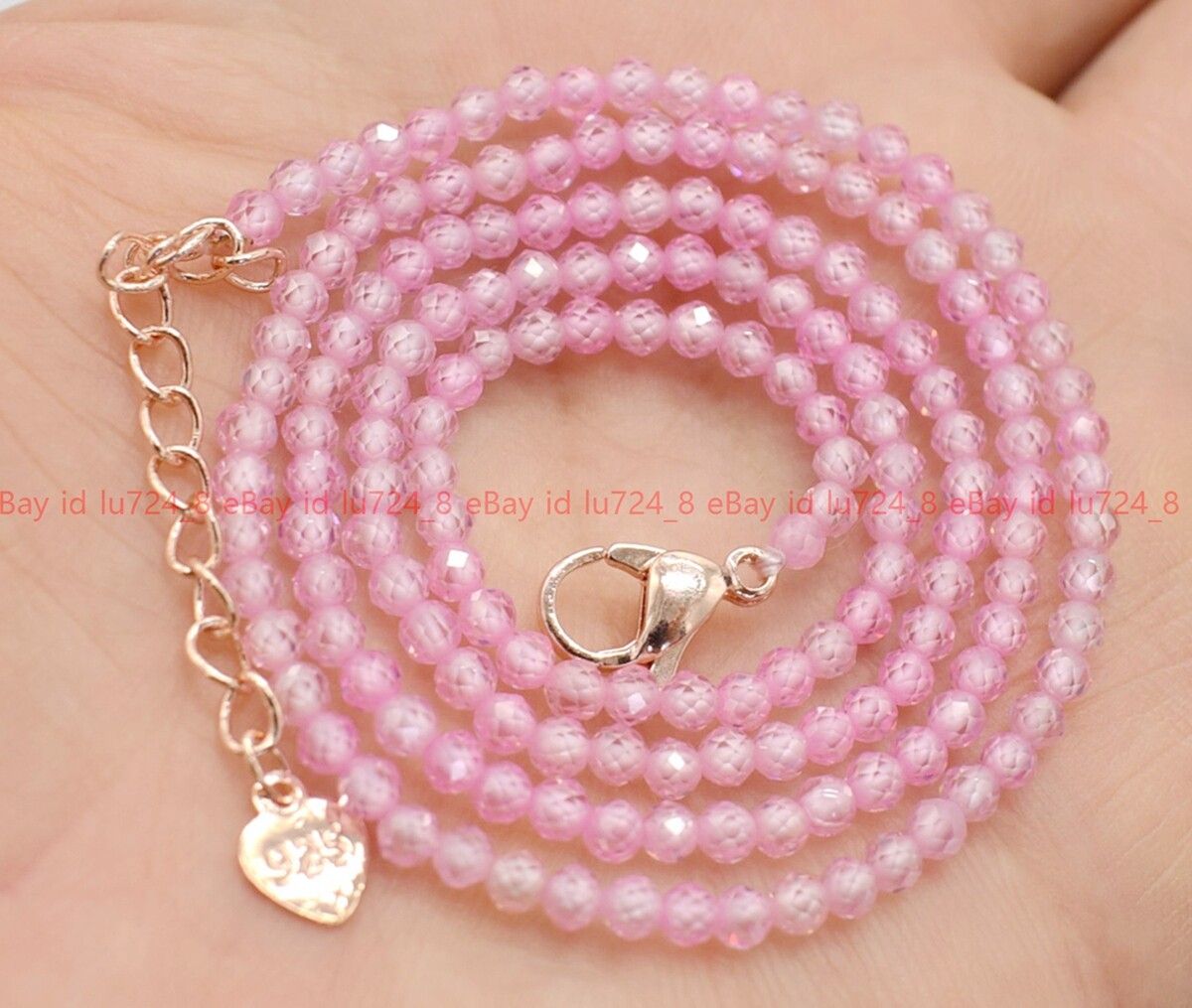 Fashion 3mm Natural Multicolor Zircon Round Faceted Gems Beads Necklace 14-36″