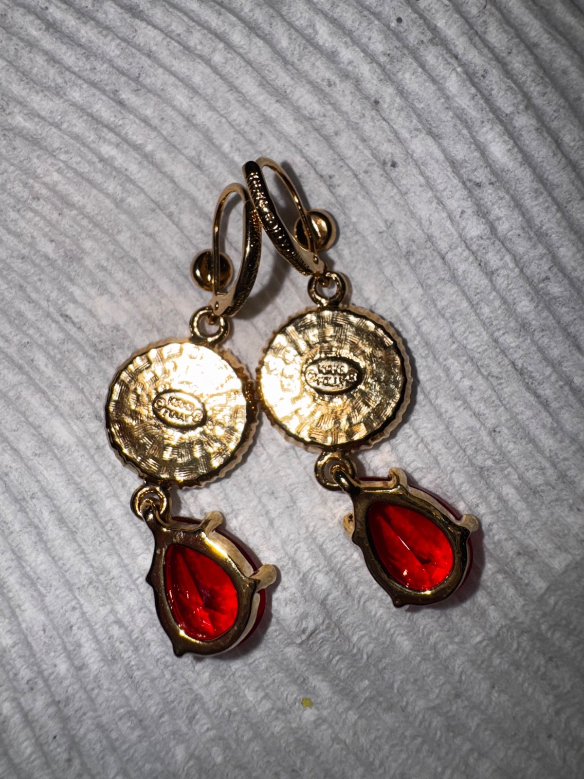 kirk folly moon face red earrings