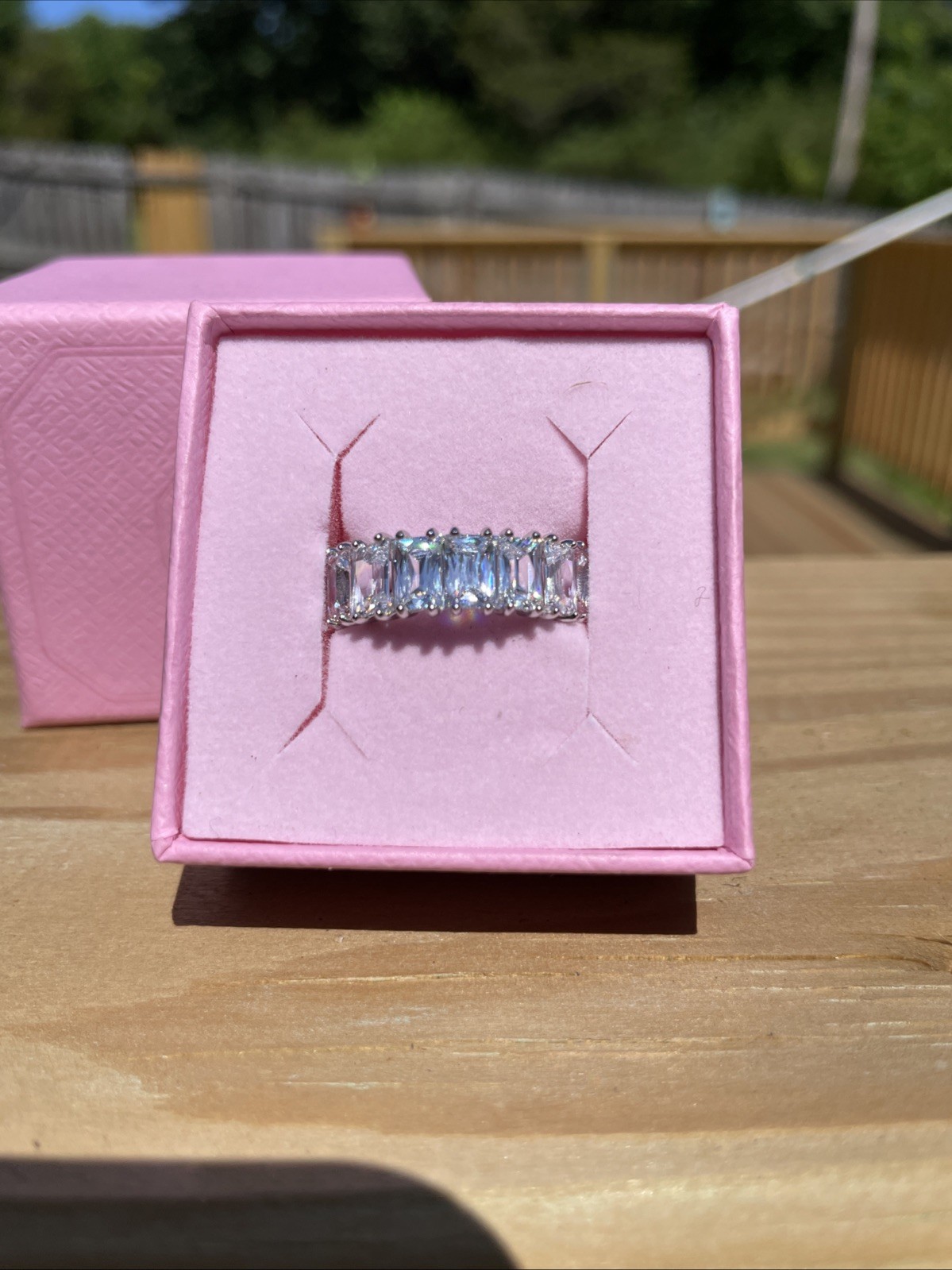 Swarovski Baguette White/ RHS Crystal Eternity Ring Size 58 Or 8