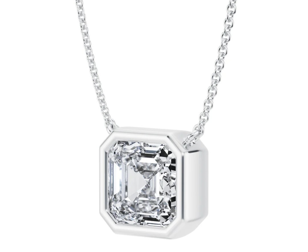 IGI Certified 1.5 Carat Asscher Cut Diamond Pendant | Lab Grown | Fine Jewelry
