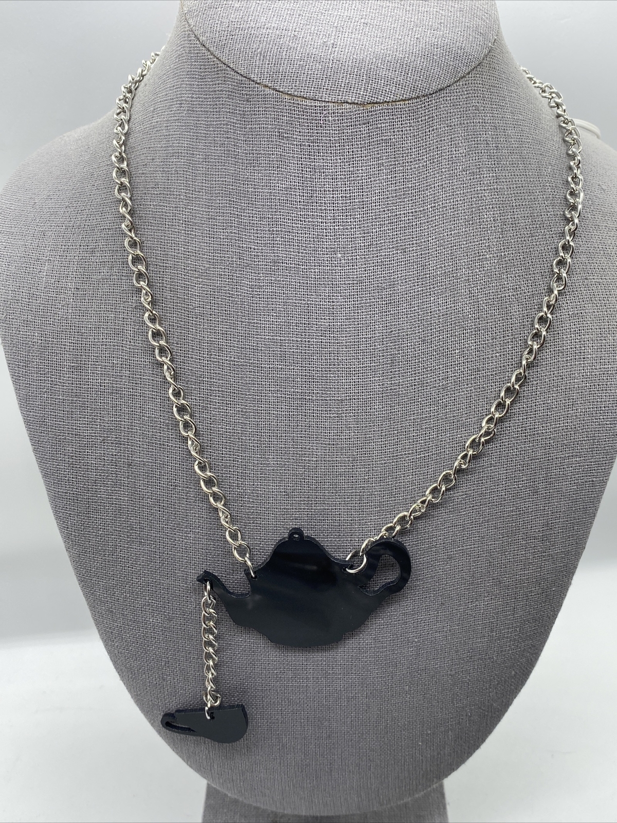 Fashion Necklace Women Jewelry Black Teapot Teacup Choker Chain Party Coffee New