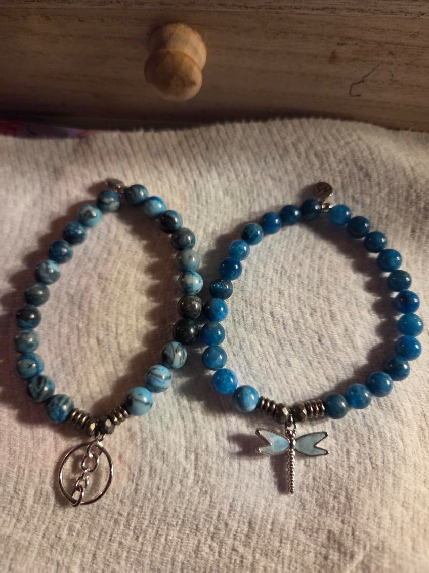T Jazelle 2 stretch bracelets one dragon fly