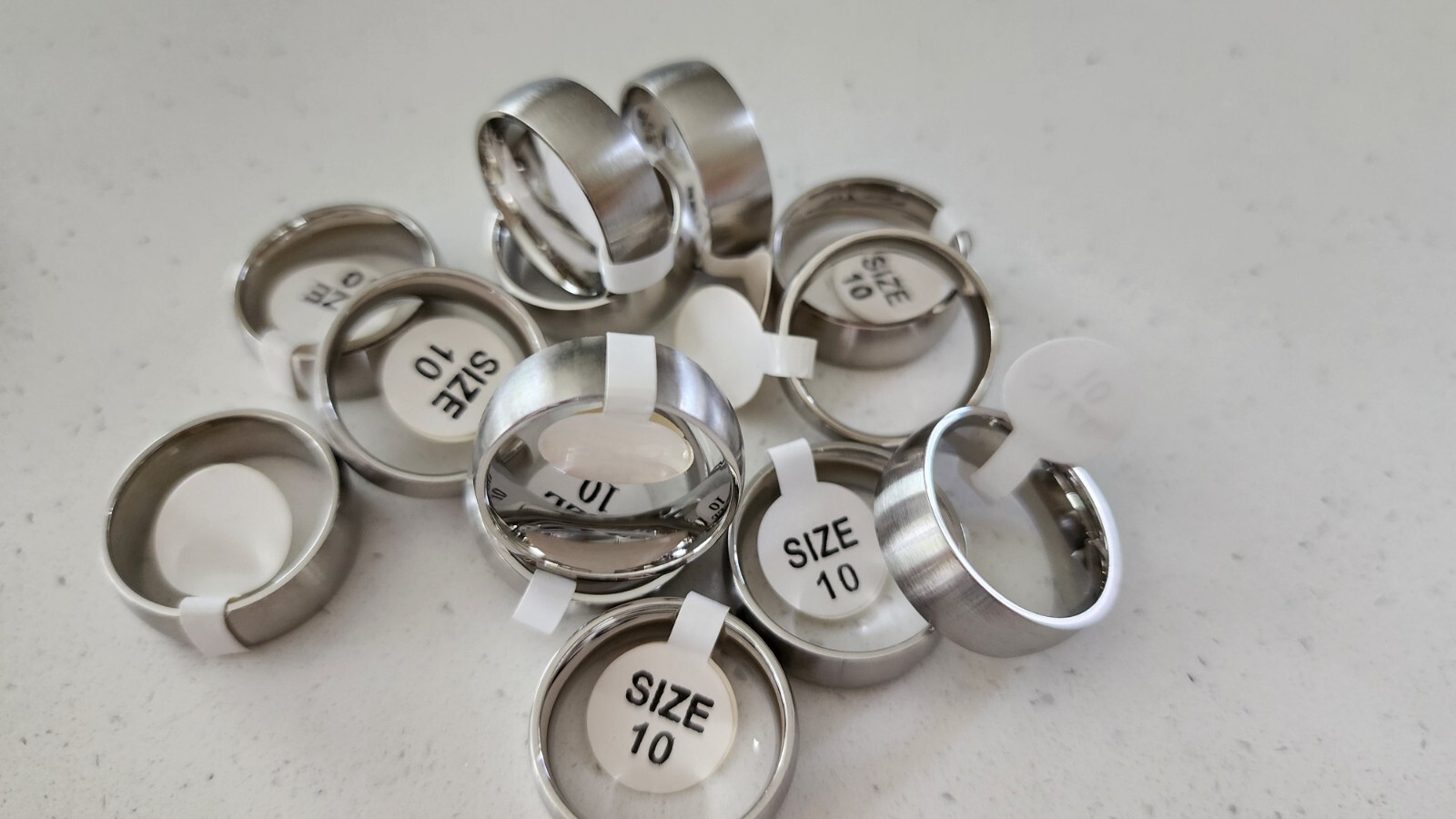Unisex Women Men Brushed Stainless Steel Rings Lot Jewelry 6 and 8 mm wide