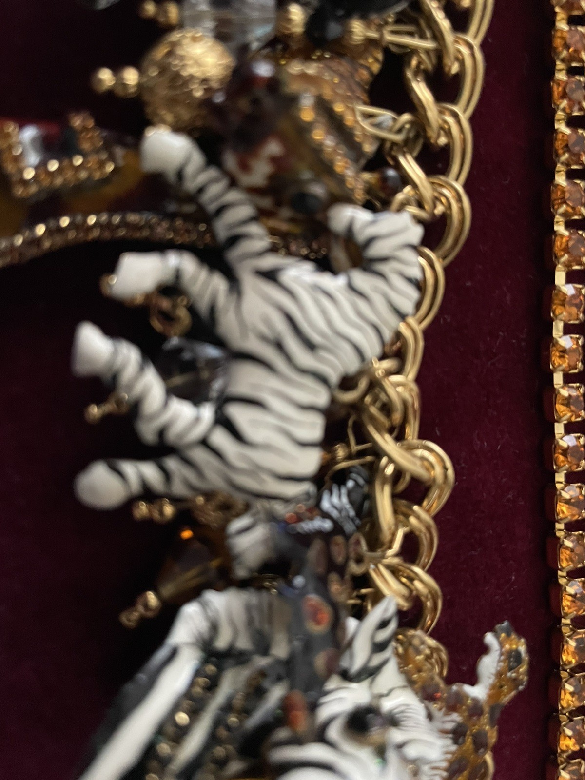 RARE LUNCH AT THE RITZ JUNGLE BRUNCH 22k Gold PlatedCHARM BRACELET.
