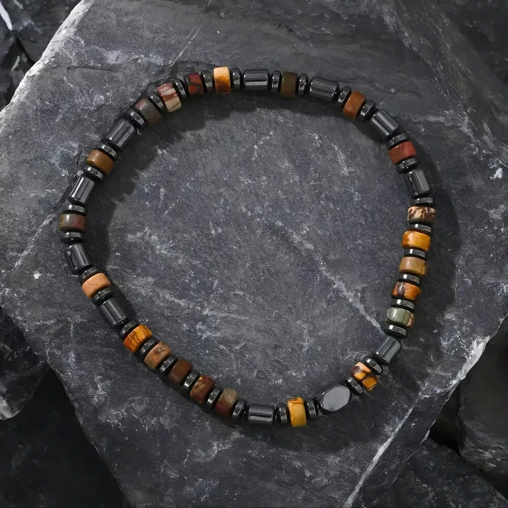 Tiger Eye Hematite Beads Healing Protection Strength Gemstone Men’s Bracelet New