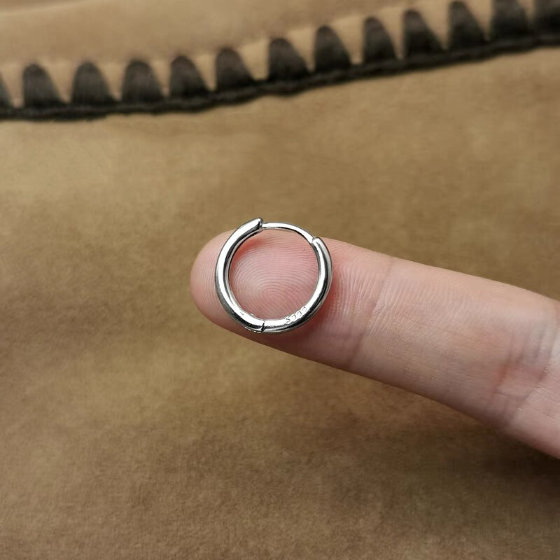 Surgical Steel Round Huggie Hoop Earrings Men Women Trendy Jewelry 8-20mm 2Pcs
