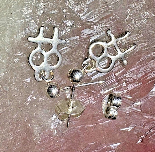 Double Venus symbol 92.5 posts w/ silver balls Lesbian LGBTQ Goddess by JKL 847