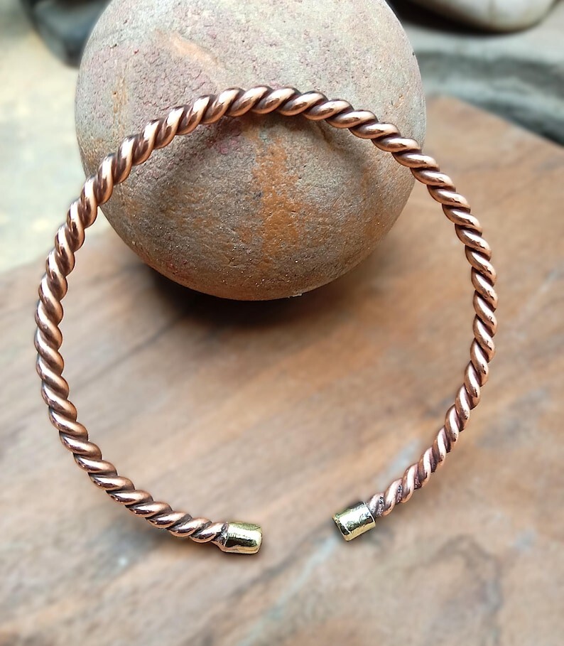 Pure Copper Bracelet Heavy Solid Copper Arthritis Pain Therapy Cuff Bangle