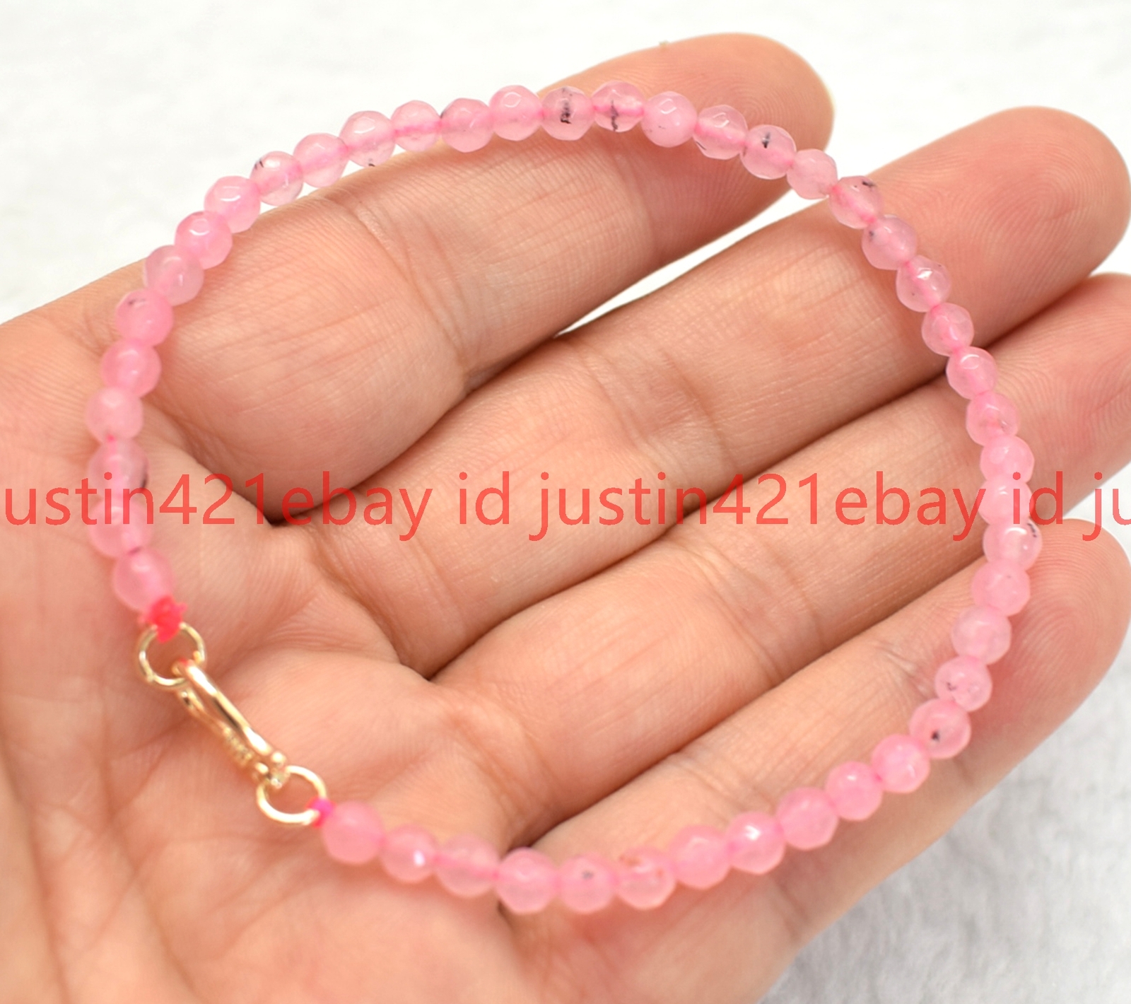 Faceted 4mm Multicolor Round Gemstone Beads Bracelet 7.5″