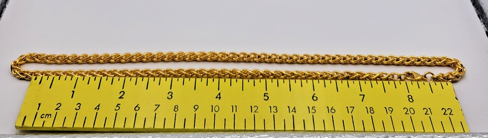 JTV Moda Al Massimo 18kt Yellow Gold Over Bronze 4.5mm Spiga Wheat Necklace ~20″