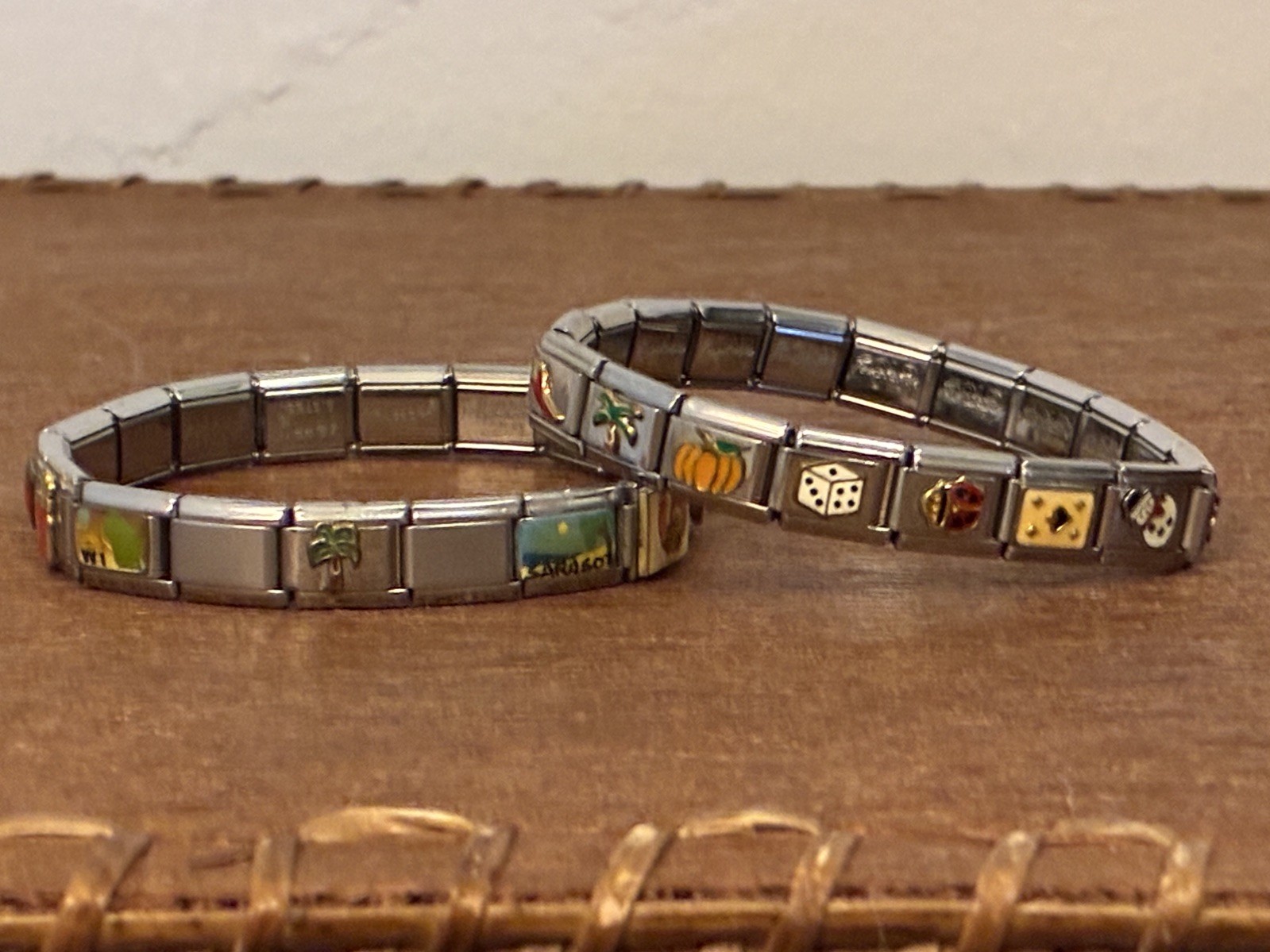Italian Modular Charm Bracelet Lot Temptation Casa D’Oro Puzzle Collection Italy