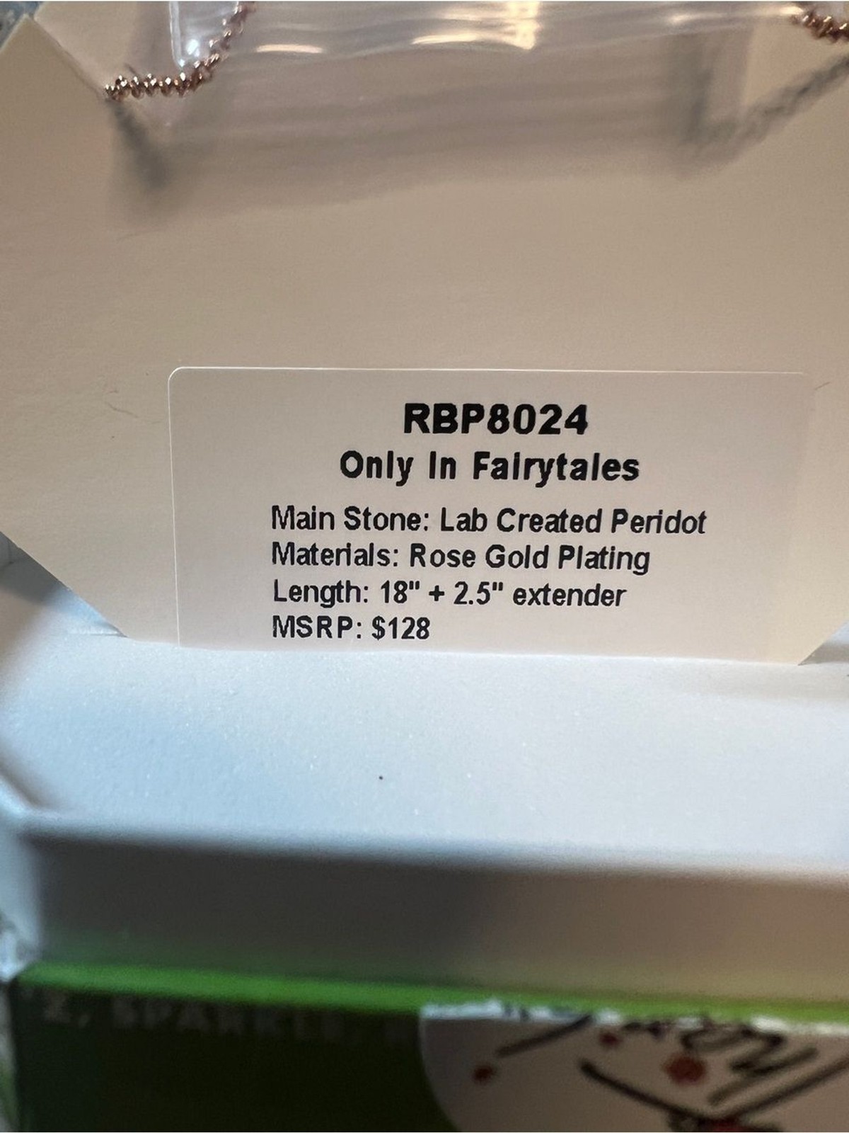 Bomb Party August 2024 Peridot on Rose Gold Plated necklace