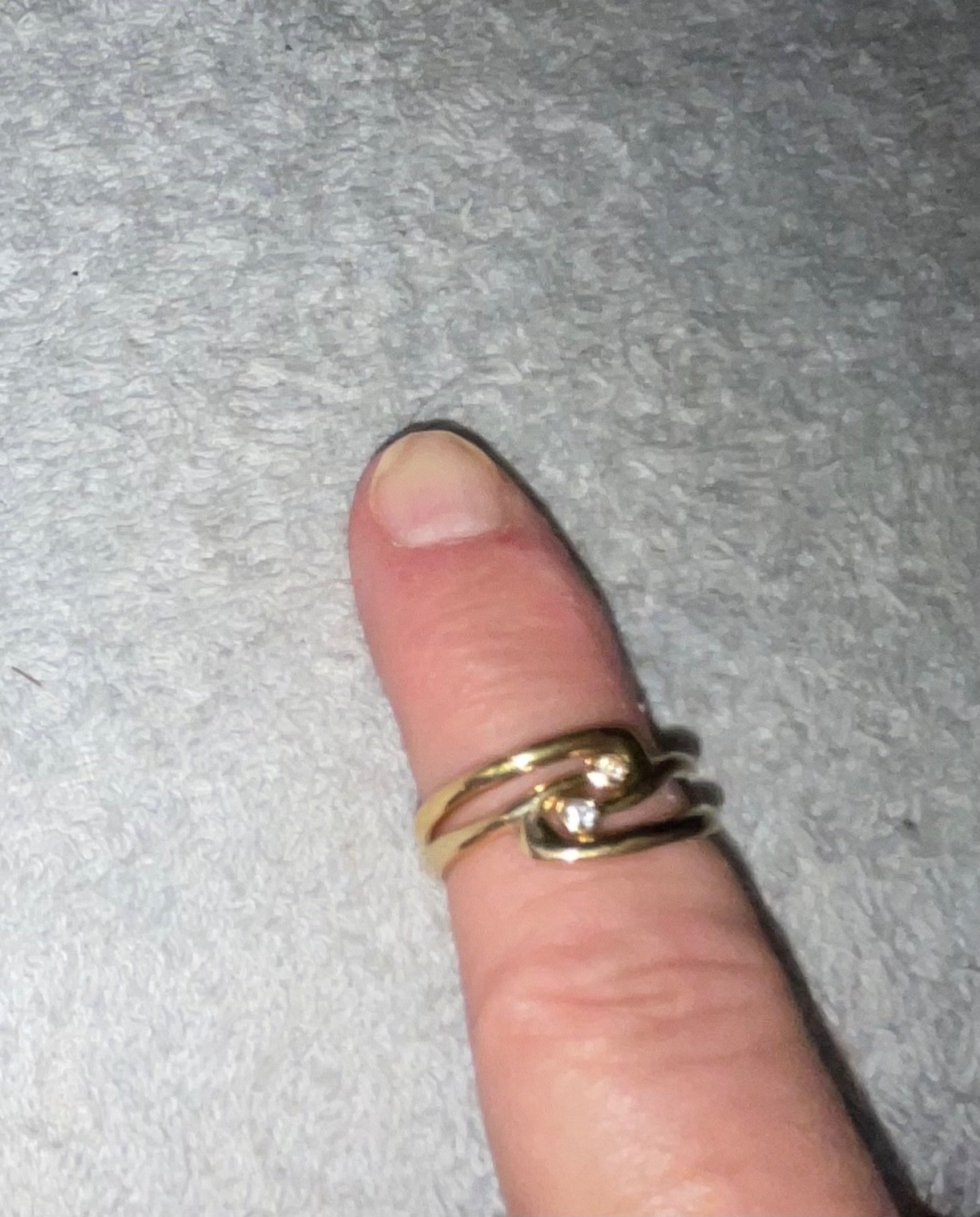 1983 Avon Rhinestone Stackable Rings Lot of 2 Clear Stone 7.5