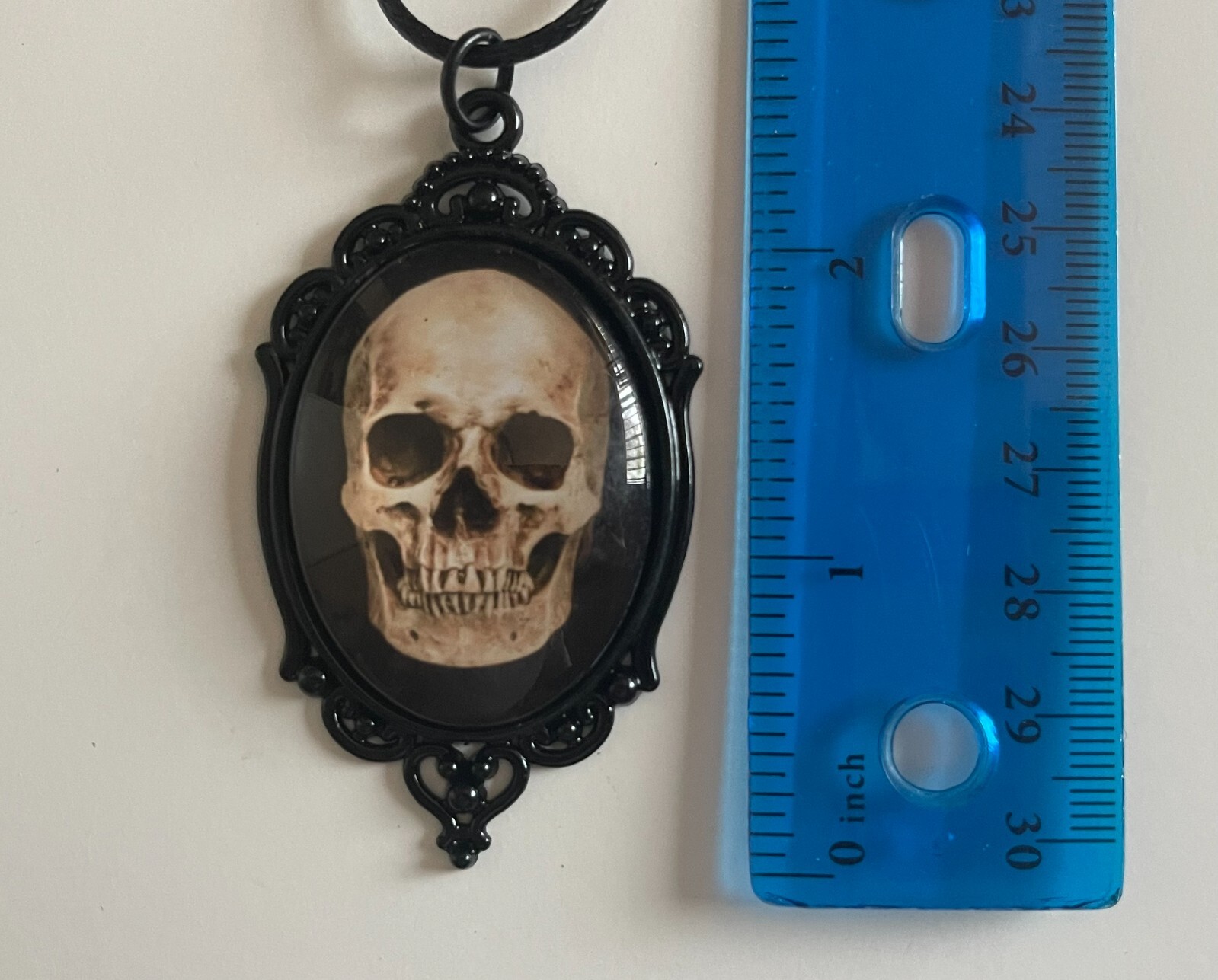 Human Skull Necklace Gothic Jewelry Mens Womens Creepy Dark Pendant Victorian