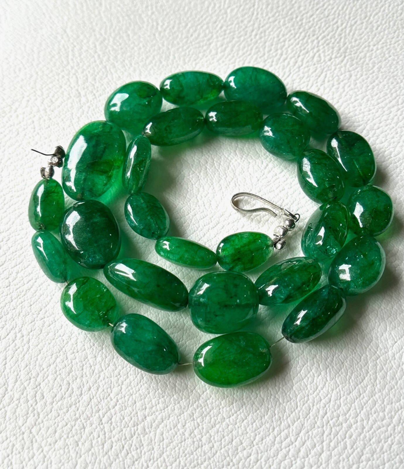 AAA-Natural Emerald Gemstone Tumble Beads Gemstone Necklace