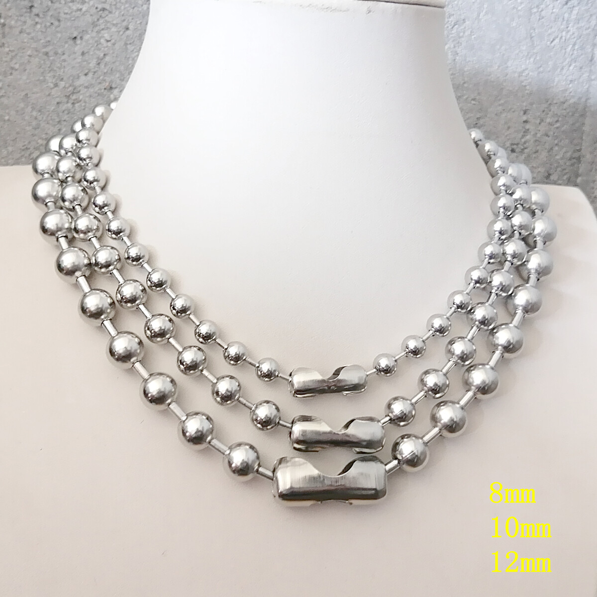 Punk Ball Chain Necklace, 316L Stainless Steel, 2000’s, Y2K, Grunge Jewelry, Pun