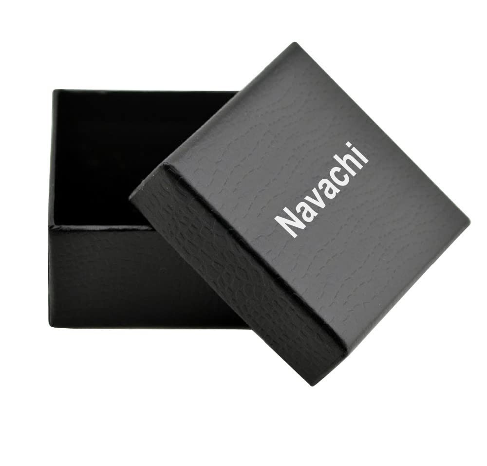 Navachi 18k Gold Plated White Crystal 1.3cm x 3.1cm (0.51in x 1.22in), Brown