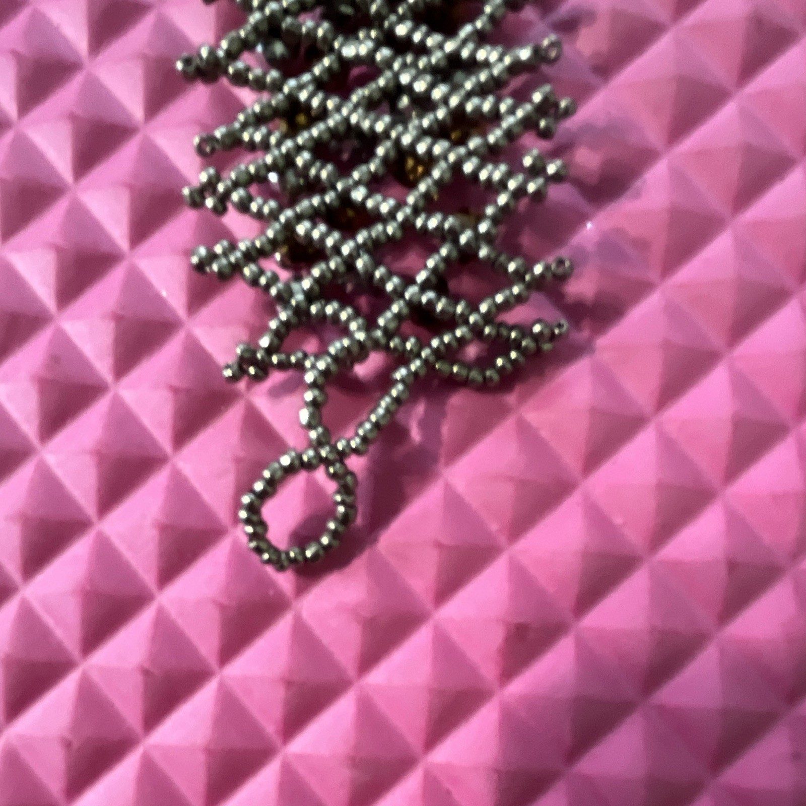 Iridescent Tone Metal Beaded Chain Bracelet Ball/Bead Link Toggle Closure