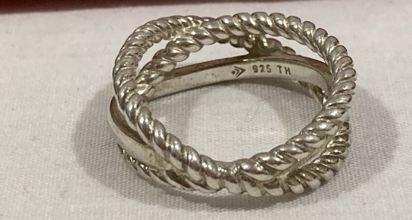 SILPADA 925 TH Signed Sterling Silver Twisted Multi Design BAND RING Size 9.1
