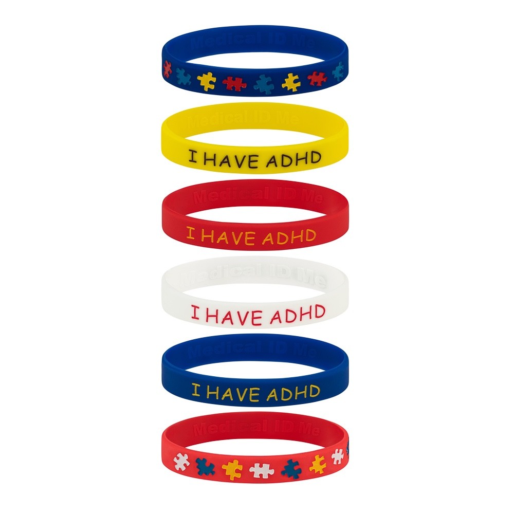 I Have ADHD Children’s Adults Silicone Bracelets Awareness Wristband UK
