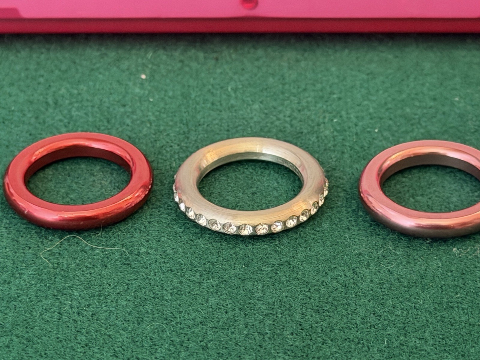 Swatch Bijoux Deluxe Trio Merry Red Ring Size US 5 (red, silver and pink)