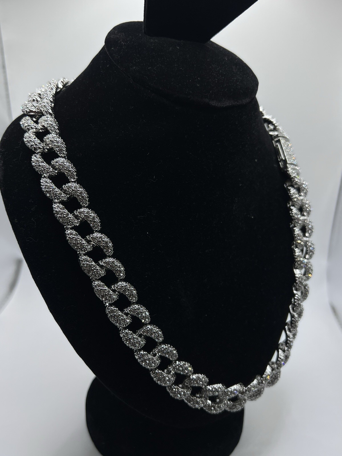 Iced Out Cuban Link Statement Chain Necklace