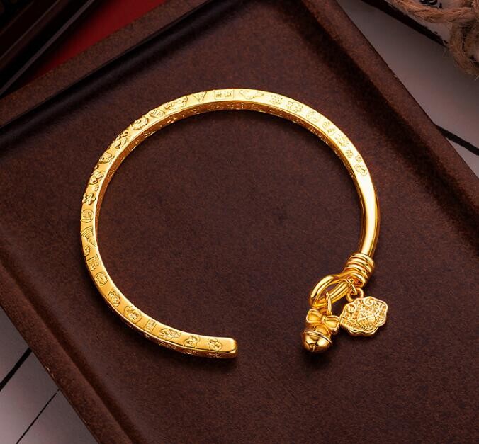 New Bell Ruyi 22K 23K 24K Thai Baht Yellow Gold Plated Bracele