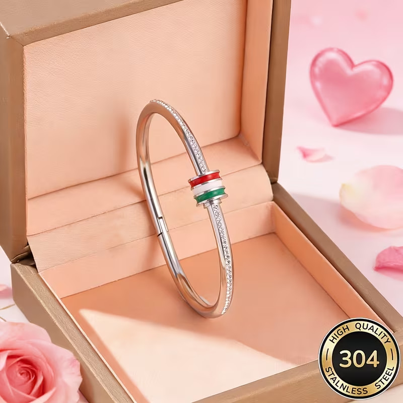 304 stainless steel Italian style contrasting bracelet