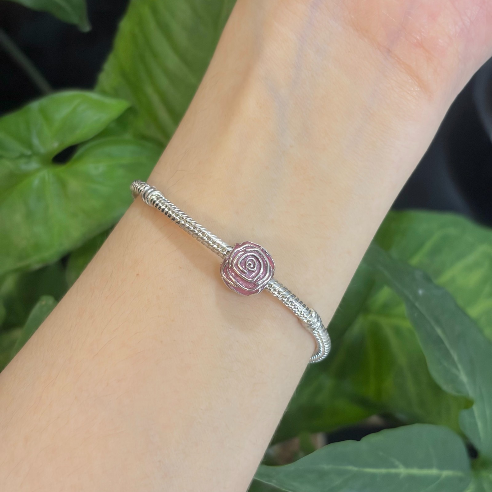 100% NEW #793212C0 PANDORA Pink Rose Charm with Box