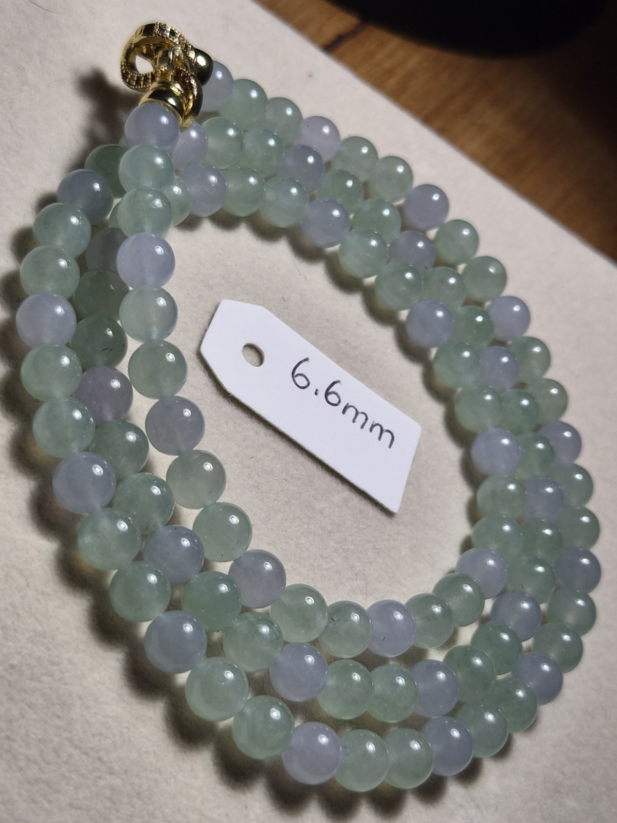 High-quality Icy Apple Green and Lavender Burmese Jade Necklace