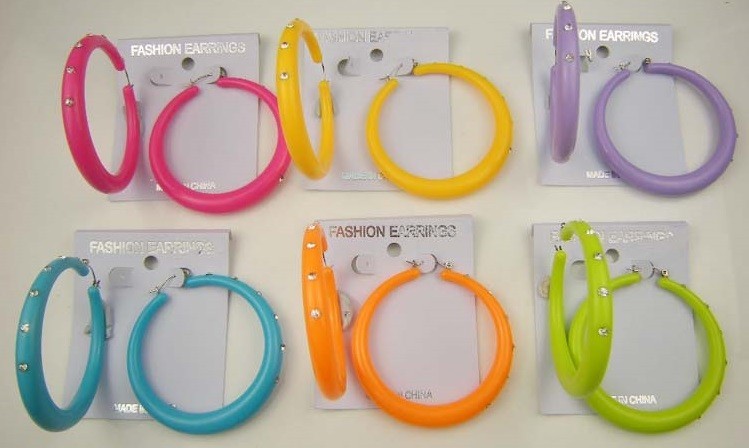 A-50 Wholesale Jewelry lot 10 pairs Colorful Fashion Hoop Earrings