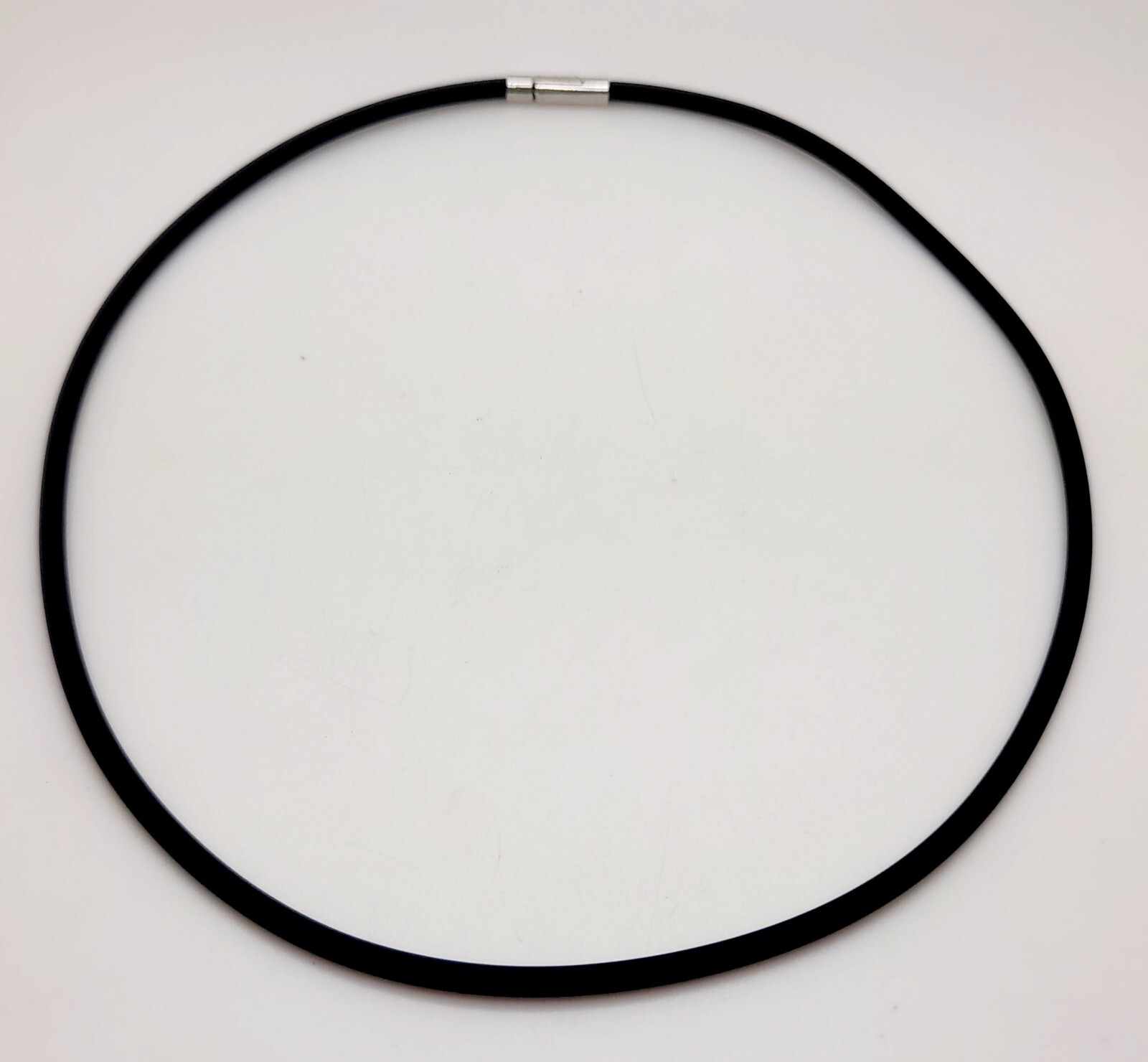 N001 Black Rubber Rope Cord 16 inch Chain fashion Necklace Clasp magnet 3mm