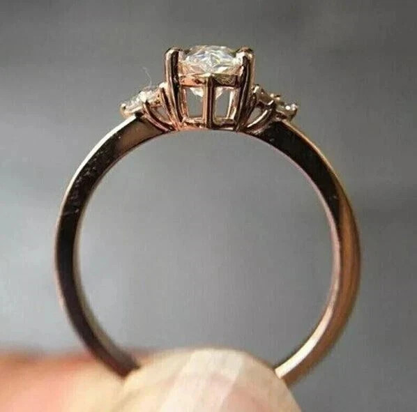 3 Ct Marquise Cut Simulated Diamond Engagement Band Ring 14k Yellow Gold Plated