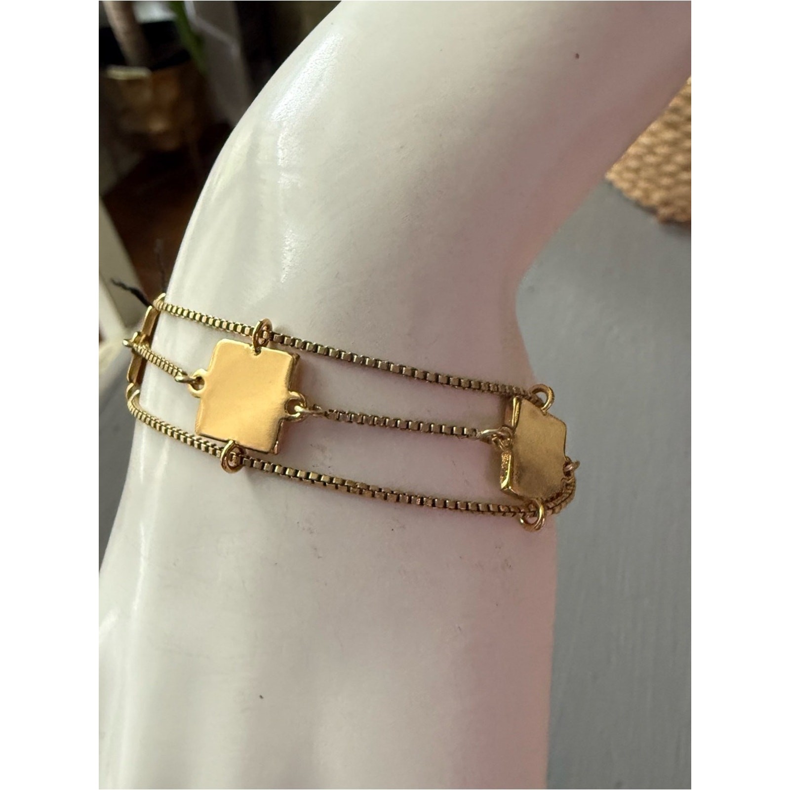 Jenny Bird Gold Tone Triple Chain Bracelet NEW