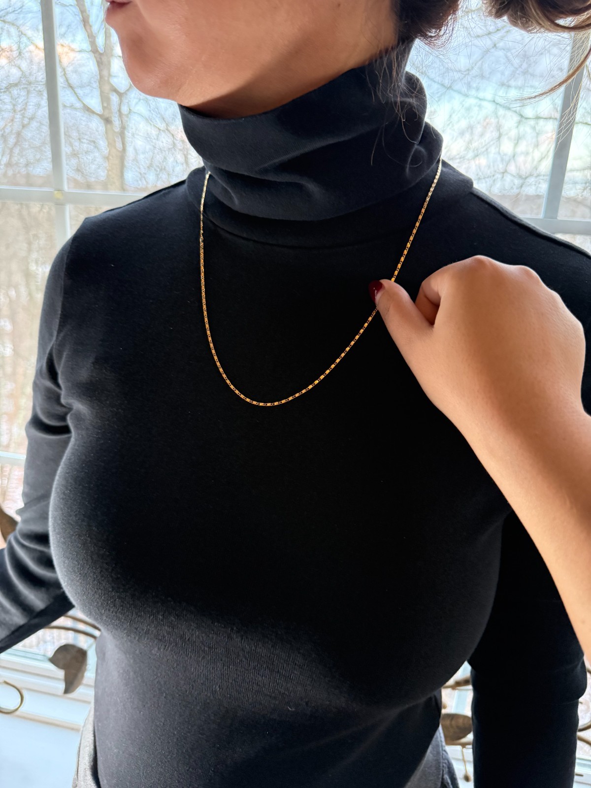 22K Gold Plated Chain Necklace 2mm 24″ – Luxury pouch gifts