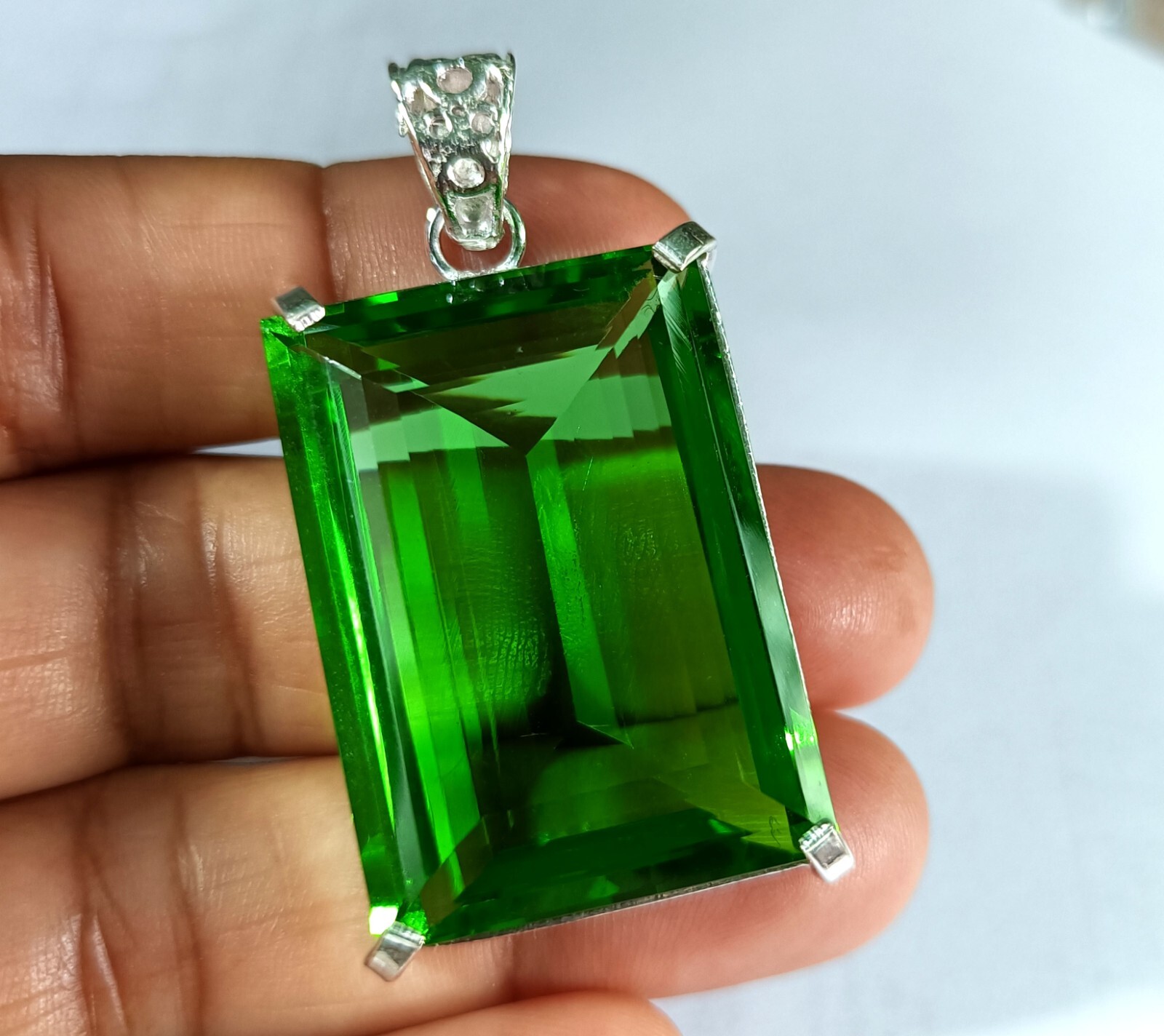 101.90 Ct EGL Certified Natural Topaz 925 Solid Silver Pendant Loose Gemstone