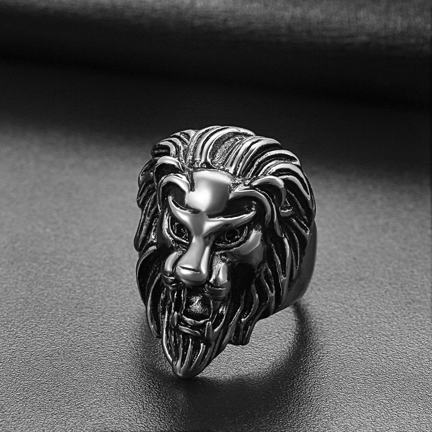 Vintage Heavy Stainless Steel Lion Head Casting Biker Men’s Ring Band Size 7-14