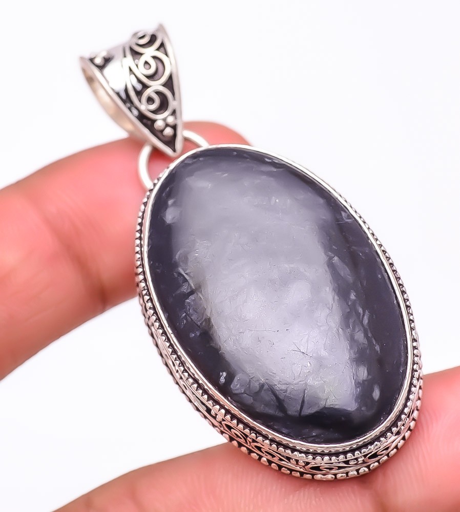 Natural Picasso Jasper Gemstone 925 Silver Plated Jewelry Pendant 2.0″ T275