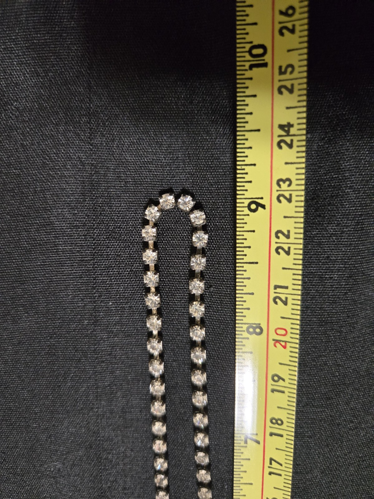 Vintage 17″ Silver-Tone Rhinestone Tennis Necklace – Sparkly Costume Jewelry