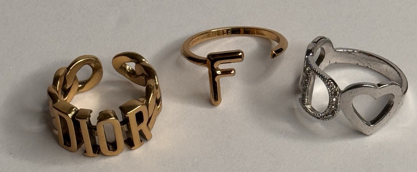 Christian Dior Rings and Fendi Gold Tone And Silver Size 6 USA
