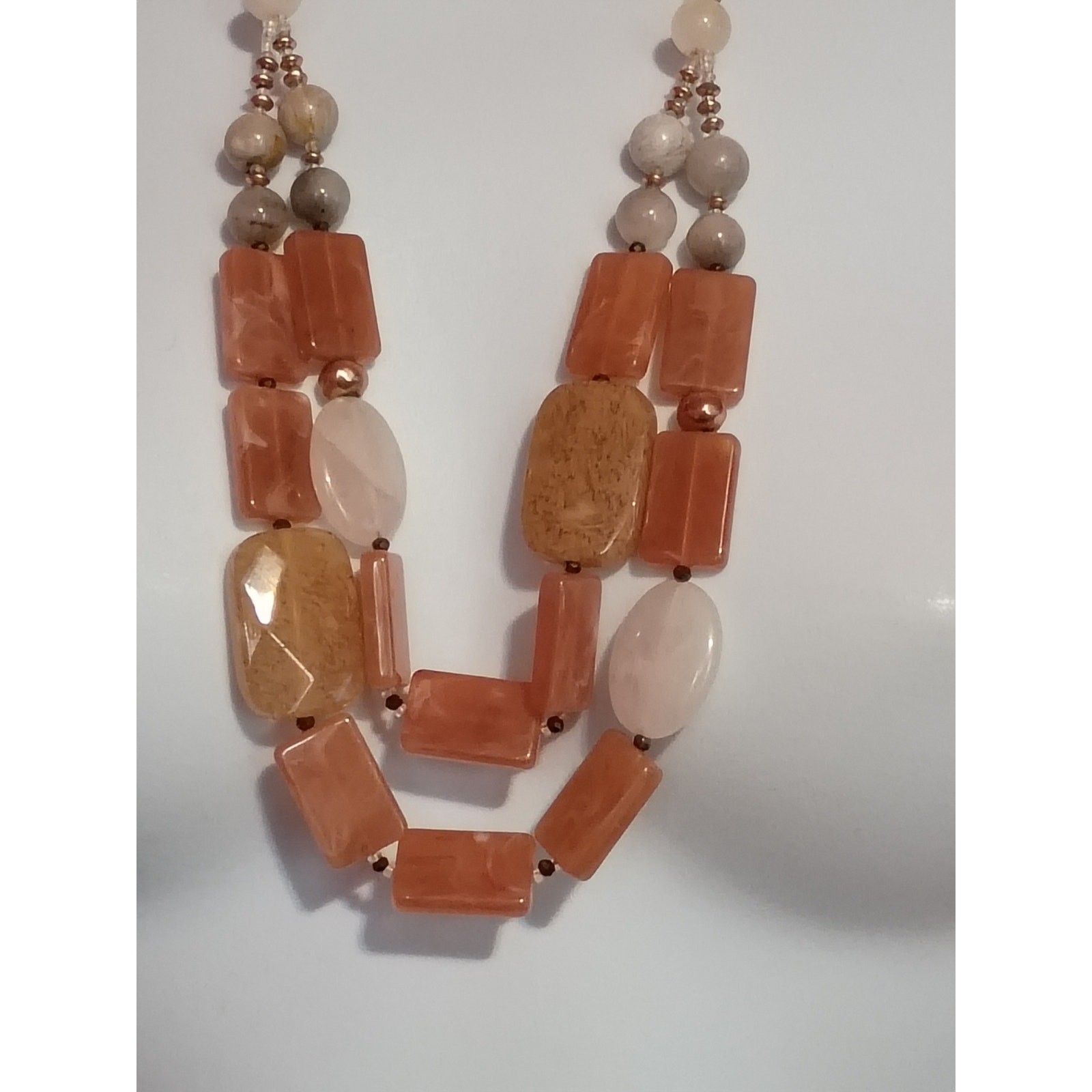 J.Jill Rose Quartz Multi-Strand Adjustable Necklace