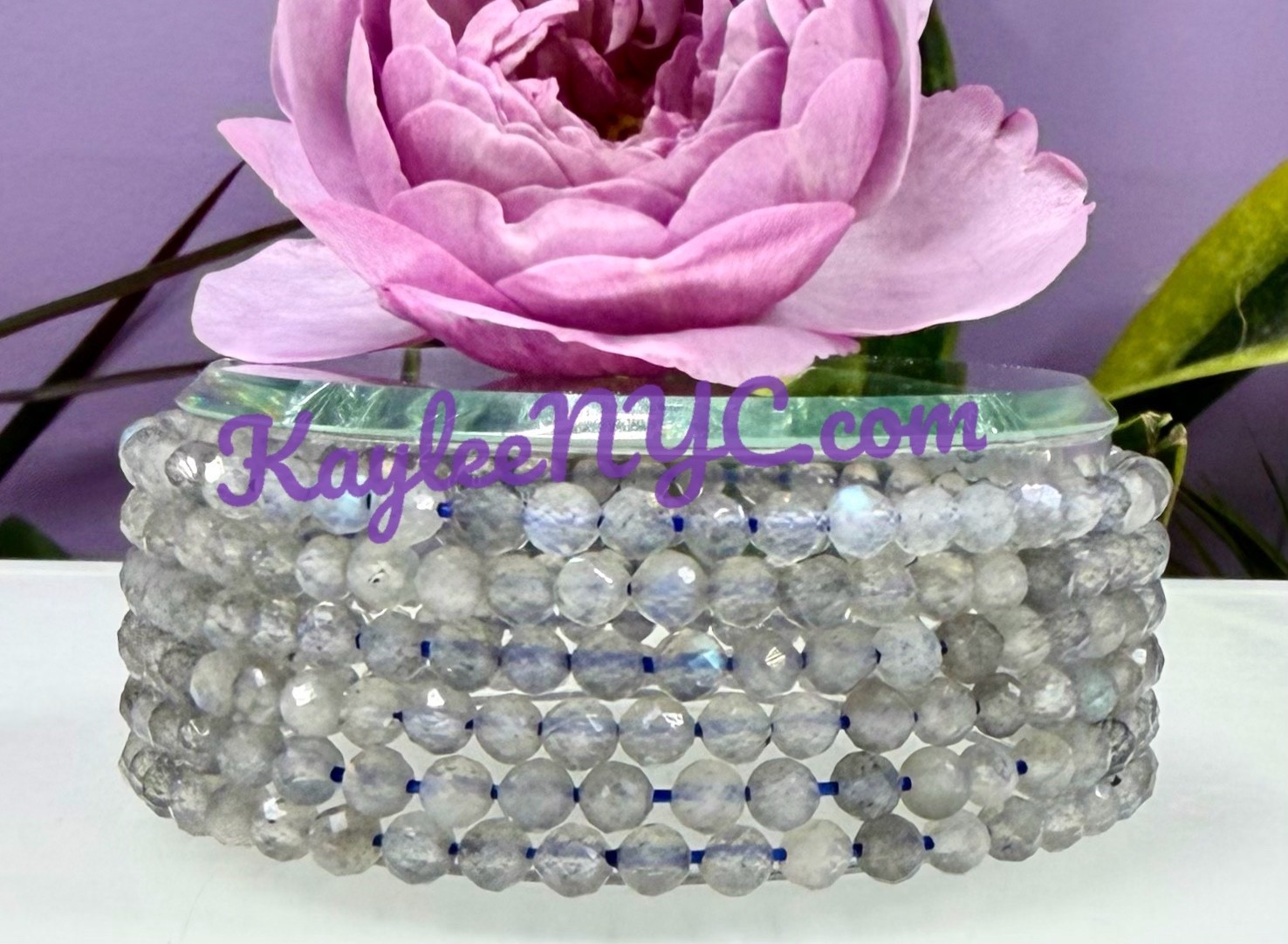 Wholesale 6 Pcs Natural 4mm Faceted Labradorite 7.5” Stretch Bracelet