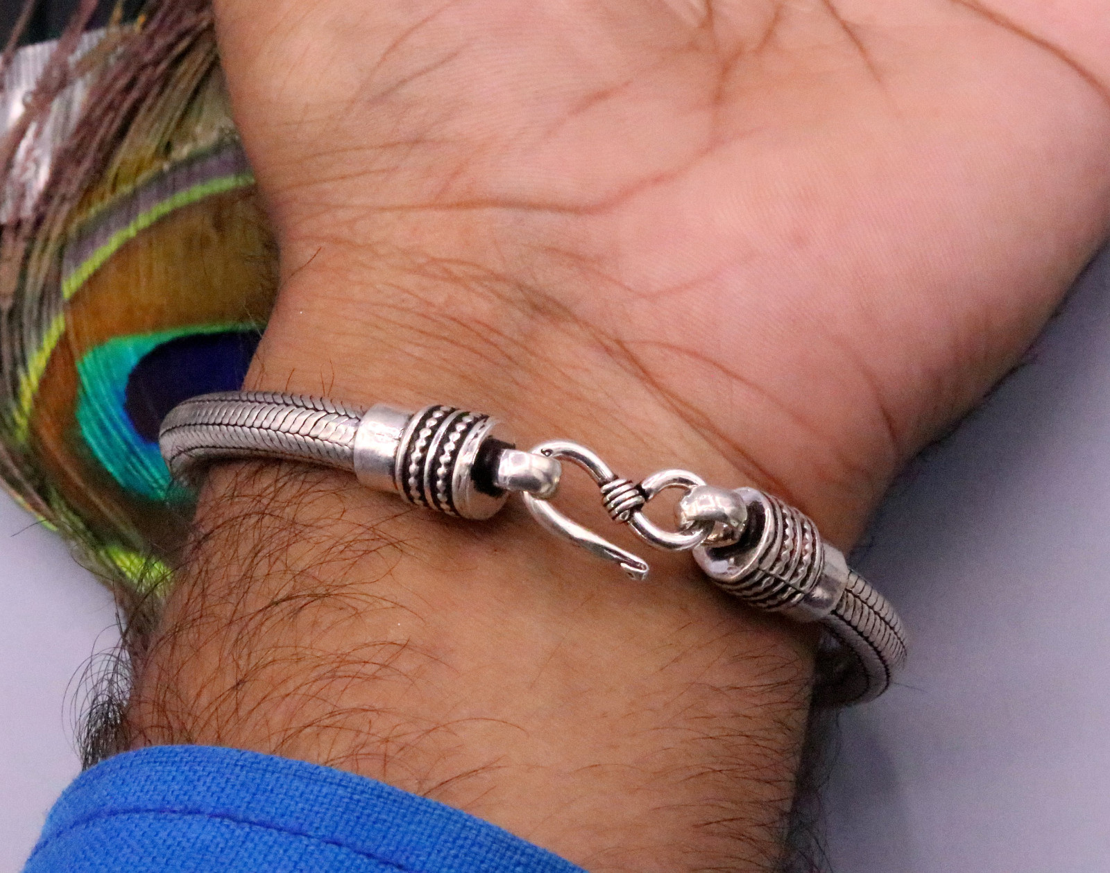 5 mm925sterling silver snake chain customized bracelet sbrm72