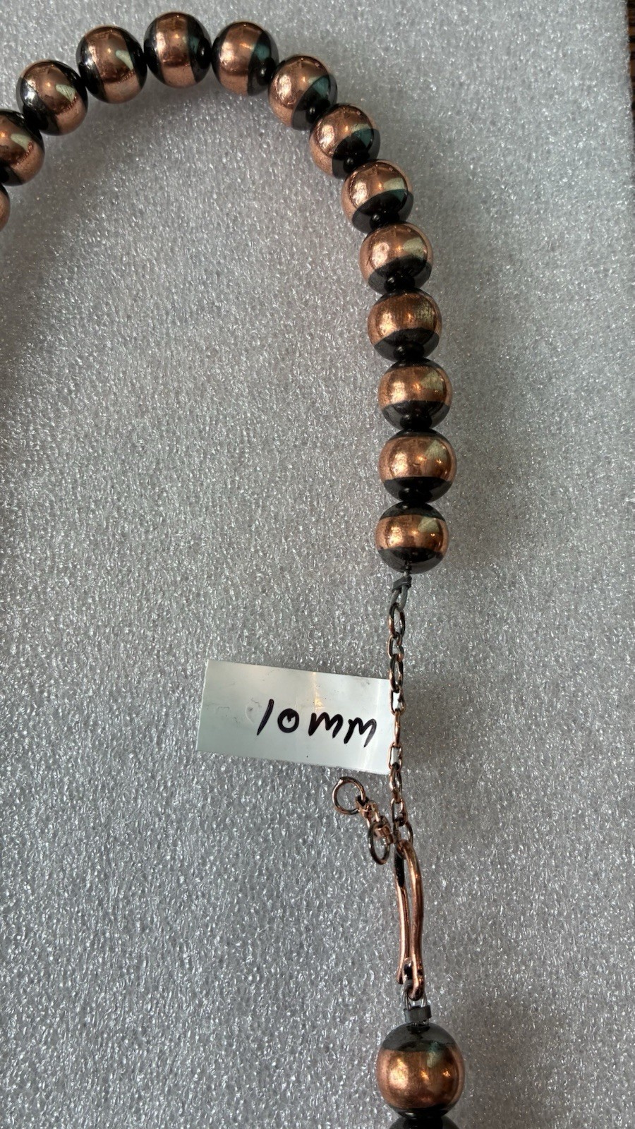 SOUTHWEST HANDMADE COPPER BEADED 10MM NECKLACE 18” +2