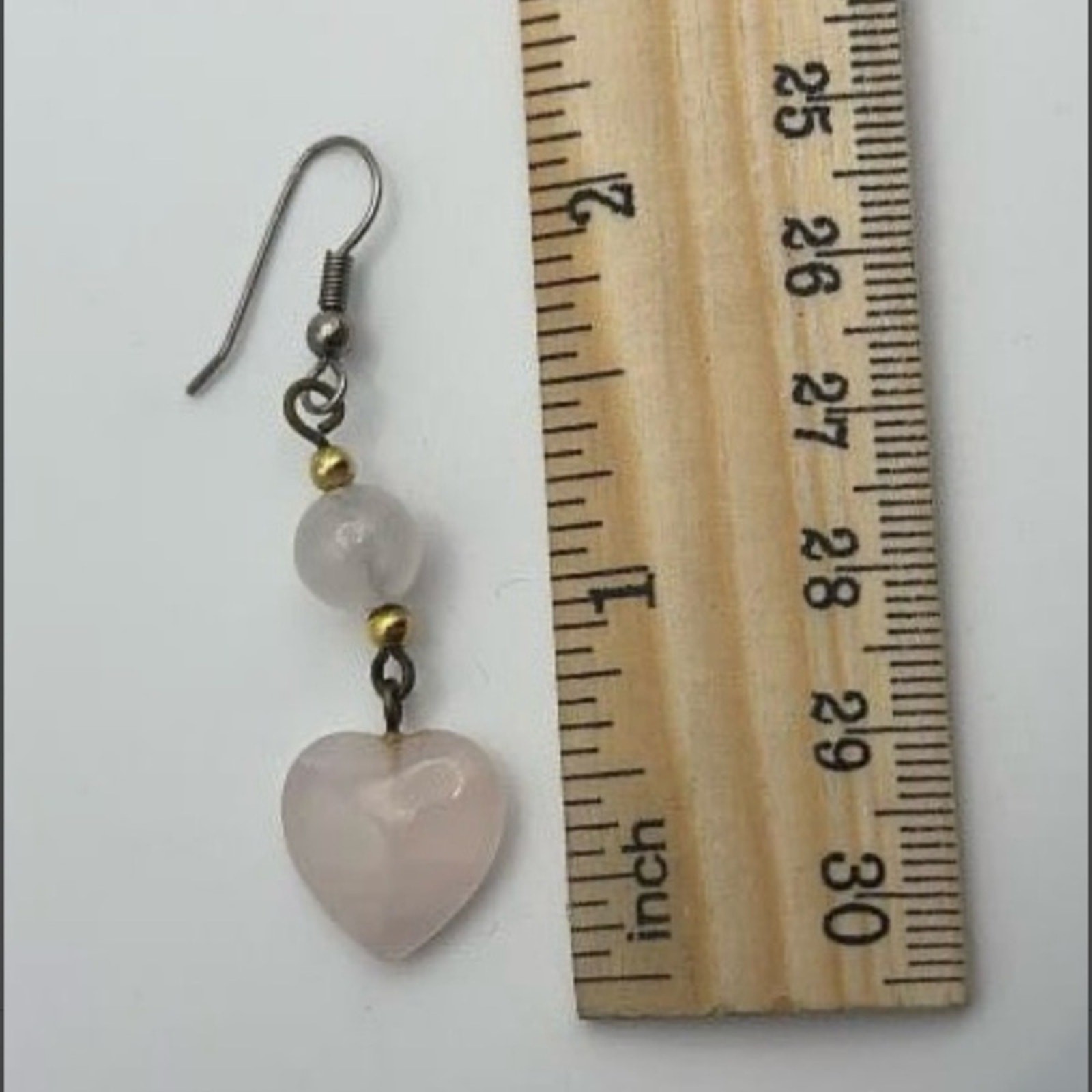 Rose Quartz Blue Stone Set Two Stretch Bracelets Drop Earrings Pierced