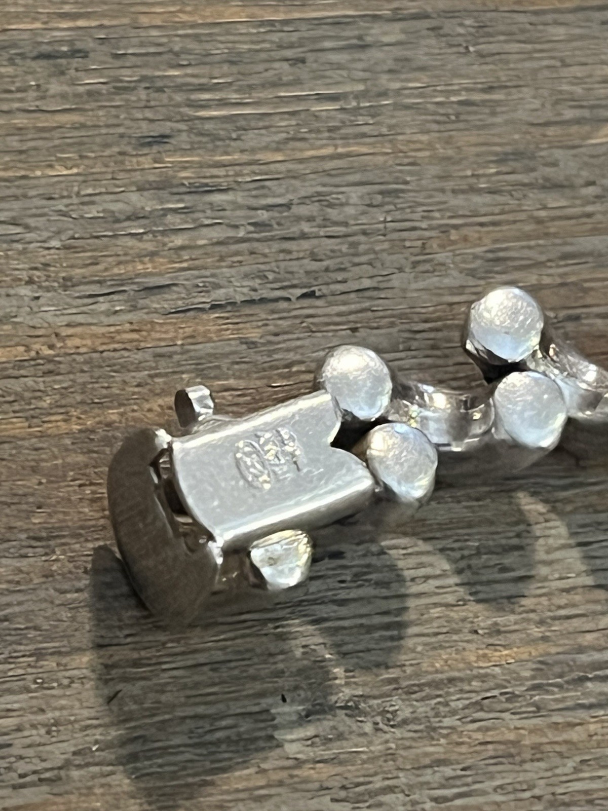 925 Sterling Silver Macaroni Link Bracelet Made In Italy 7.25 inches