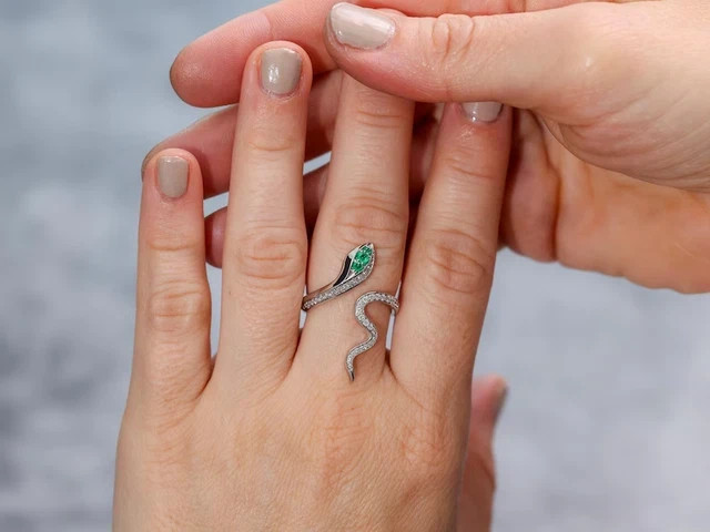 2Ct Round Simulated Emerald Bypass Engagement Ring 14K White Gold Plated